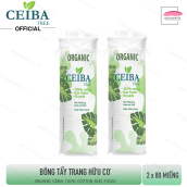 Combo 2 Túi Bông Tẩy Trang Hữu Cơ Organic Ceiba 100% Cotton Duo Faces 80
