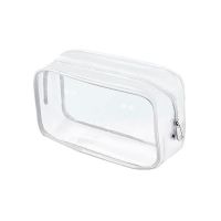 Saco de cosméticos transparente para viagem, multifuncional, bolsa de maquiagem, armazenamento em PVC, para presente de praia, e