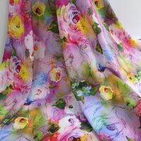 【DT】hot！ 1 meter X 1.4 Digital Print Viscose Fabric Material Floral Poplin