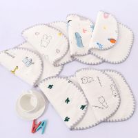 ZZOOI Newborn Baby Nursing Pillow Cartoon Printed Pillow 10-Layers Cotton Gauze Flat Pillow Sleeping Head Support Cushion for Infant S