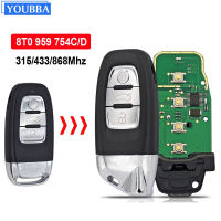 YOUBBA 3ปุ่มหรูหราดัดแปลงสมาร์ทกุญแจรีโมท Fob สำหรับ Lamborghini สไตล์สำหรับออดี้8T0959754C 8T0959754D 315เมกะเฮิร์ตซ์433เมกะเฮิร์ตซ์868mzh