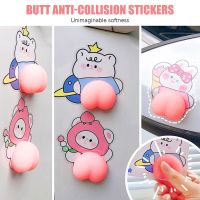 SHOUHOU 3D Car Crash Strip Cartoon Big Butt Anti-collision Silicone Sticker For Rearview Mirror Door Phone Decoration Gadgets