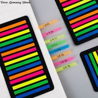 160/300pcs Color Transparent Fluorescent Index Tabs Flags Sticky Note For Page Marker Planner Stickers Office School Stationery