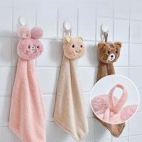 ☈ Childrens Hangable Hand Towel Thickened Absorbent Cute Bathing Towel for Bathroom Kitchen Quick Dry Towel Childrens Hand Towel