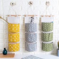 Storage Bag Wall Closet Storage Bag 3 Grids Wall Hanging Storage Bag Organizer Toy Container Decor Pocket Pouch Toy Good Bag VC