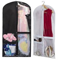 Dance Garment Bags For Dancers With 3 Clear Zipper Pockets Travel Storage Full Zipper for Suits Dress Cover Hanging Garment Bag Wardrobe Organisers