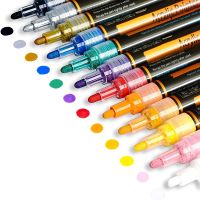 Acrylic Paint Markers Set Permanent Paint Pens for Plastic Glass Ceramic Wood Cloth Rubber Rock and any surface 12 pcs