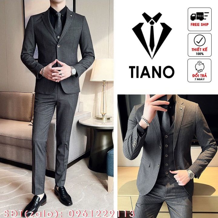 Bộ vest nam thời trang HOT - combo bộ vest nam trẻ trung gồm quần và áo vest  tặng cà vạt | Lazada.vn
