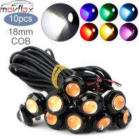 MovFlax 10ชิ้น18มมรถยนต์เหยี่ยวตา DRL Led ไฟวิ่งกลางวัน LED สำรองข้อมูลย้อนกลับที่จอดรถสัญญาณรถยนต์โคมไฟ