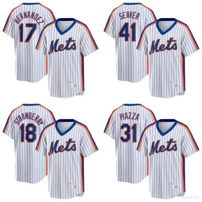 MLB New York Mets Baseball Tshirts Hernandez Strawberry Seaver Piazza Jersey Sports Tee Player Version Unisex A