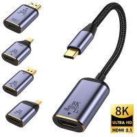 Alloy 8K 60Hz Thunder-bolt 4 Video Converter Mini DP to HDMI-compatible Adapter USB Type-C to HDMI-Compatible Male to Female Cables