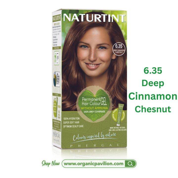 naturtint-ผลิตภัณฑ์เปลี่ยนสีผม-6-35-deep-cinnamon-chestnut-สีน้ำตาลประกายส้ม-permanent-hair-colour-gel-170-ml