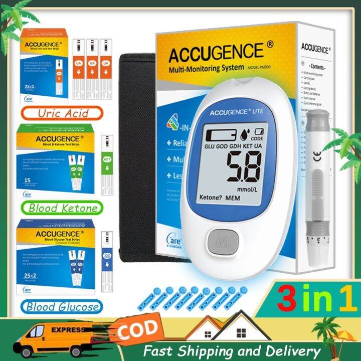 Blood glucose and blood pressure tester☈ 3 in 1 Blood glucose Blood ...