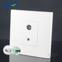 SeTo 86 Type 3.5mm Earphone + TV Connector Panel Wall Plate Socket Keystone Faceplate