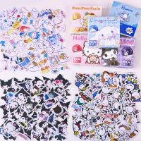 สติกเกอร์ ลายการ์ตูน Sanrio Hello Kitty Cinnamoroll สําหรับตกแต่งแล็ปท็อป แก้วน้ํา 60 ชิ้น ต่อกล่อง