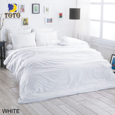 Toto ผ้าปูที่นอน (ไม่รวมผ้านวม) สีขาว WHITE (เลือกขนาดเตียง 3.5ฟุต/5ฟุต/6ฟุต) #โตโต้ เครื่องนอน ชุดผ้าปู ผ้าปูเตียง
