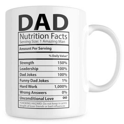 【High-end cups】ตลกพ่อโภชนาการข้อเท็จจริงฉลากแก้วกาแฟถ้วยชาที่ดีที่สุดพ่อของขวัญเย็น Geek พ่อ39; S ของขวัญวันของขวัญวันเกิดเซรามิก11ออนซ์