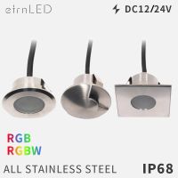 etrnLED Outdoor Garden Lights Waterproof Ground Spot 12V 24V Recessed Exterior Floor Terrace Deck Driveway Lawn Lamp RGB IP68