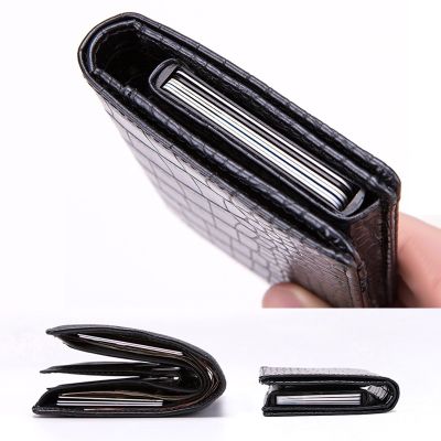 DIENQI Thin RFID Wallet Card Man Vintage Leather Men Card Holder Case Creditcard Pocket Protector Bag holdervisitekaarthouder Card Holders