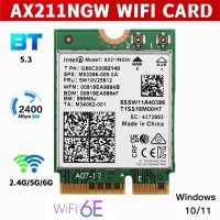 WiFi 6E Ax211ngl Adaptor Kartu Jaringan Wi-Fi Nirkabel 2.4G/5G/6G untuk Bluetooth 5,3 Intel AX211 M.2 KeyE CNVio2 Windows10 11