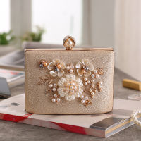 SEKUSA pearl women bag with beading diamonds chain shoulder evening bags for metal crystal box case purse wedding bags