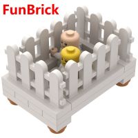 [Funbrick] โมเดลฟิกเกอร์รูปเมืองเมืองสีขาวขนาดมินิของเล่นสําหรับเด็ก 2ชิ้น