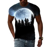 Summer Night Scene graphic t shirts Men Fashion Trend Creative Pattern T-shirt Hip Hop harajuku Handsome 3D Print t-shirts Tops