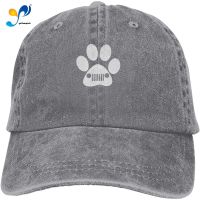 Men Denim Hat Dog Car Paw Baseball Caps Adjustable