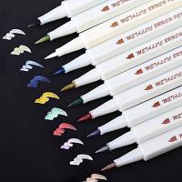 10 Set of Metallic Markers Glitter Paint Pens Calligraphy Brush Pen for DIY Art