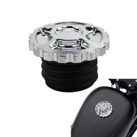 Motorcycle CNC Aluminum Rubber Vented Fuel Gas Tank Chrome Decorative Oil Cap For Harley Touring Sportster XL Softail Dyna