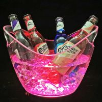 Chargeable LED Ice Bucket 4L Large Champagne Beer Wine Cooler Holder Colorful Changing Lighted Tub Rack CF-314AF