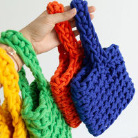 Casual Colorful Rope Woven Women Handbags Designer Knitted Hand Bags Summer Beach Bag Lady Small Tote Quality Bali Purses 2021