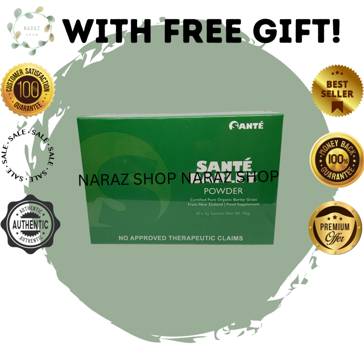 SALE! SANTE BARLEY POWDER JUICE 30 SACHETS 1 BOX WITH FREE GIFT Lazada PH