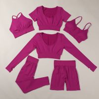 2PCS Seamless Yoga Set High Waist Sportwear Women Set Workout Clothes For Women Running Fitness Gym Set Activewear Leggings