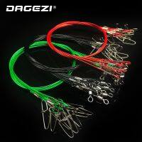 DAGEZI 10Pcs/lot Max Drag 67KG Steel Wire Leader Line With Swivel Fishing Connector 50CM Fishing Line Sink FIshing Rope Fishing Lines