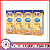 เอส-26 โกลด์ นมยูเอชที กลิ่นวานิลลา 180 มล. แพ็ค 4 รหัสสินค้า BICse4387uy