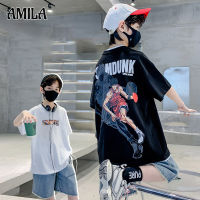 เสื้อแขนสั้นเด็กผู้ชาย AMILA,เสื้อยืดผ้าฝ้ายแขนสั้นผ้าฝ้ายผู้ชายเสื้อครึ่งแขน