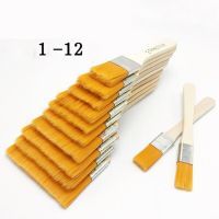 1/12pcs Nylon Paint Brushes Flat Hair Painting Brush Set Artist Art Paint Oil Drawing Tools Kit Art Supplies Drawing Painting Supplies