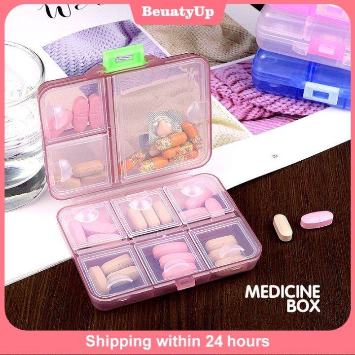 9 Grid Medicine Storage Organizer Case Box Portable Med Pill First Aid