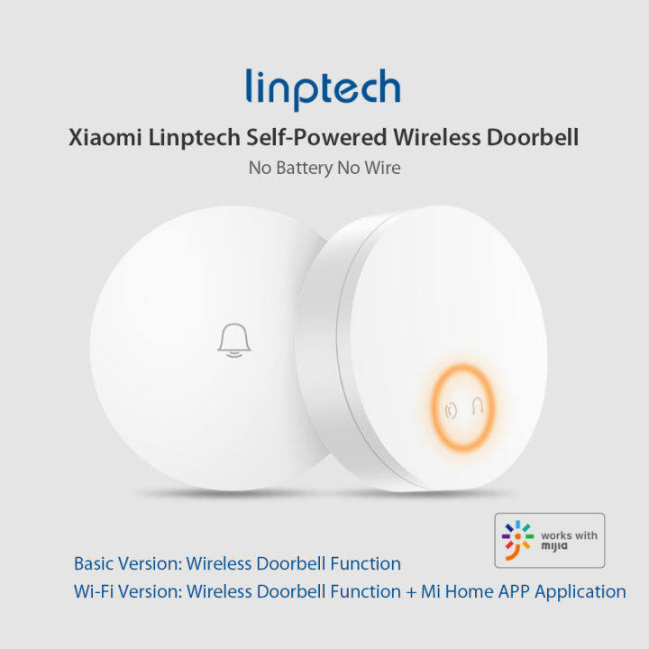 kkmoon-linptech-ออดไร้สายขับเคลื่อนด้วยตนเองสร้างไฟฟ้าริงโทนไม่มีแบตเตอรี่ไม่มีสายรุ่นพื้นฐาน