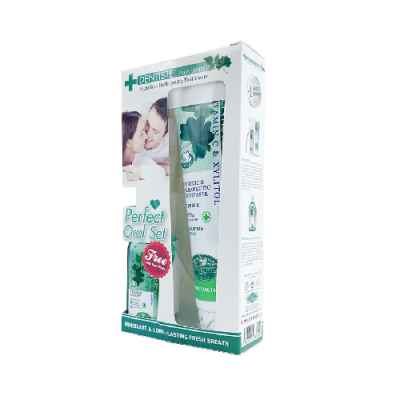 Dentiste Original Toothpaste Tube 160 g. + Oral rinse 50g.ยาสีฟัน สูตรออริจินัล ดั้งเดิม ลดกลิ่นปาก ฟันขาว