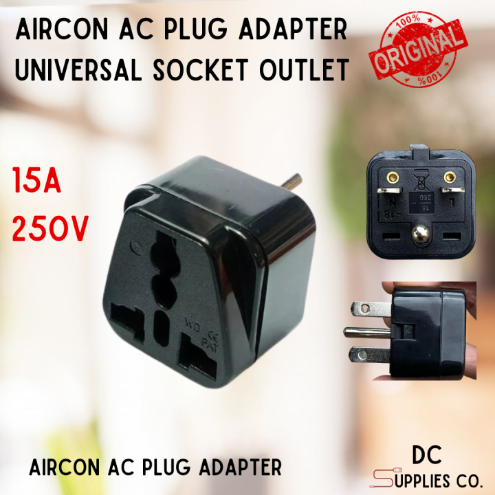 Aircon Ac Plug Adapter Travel Converter Adaptor Wa 18 Nema6 15p To Universal Socket Outlet 1pc 2579