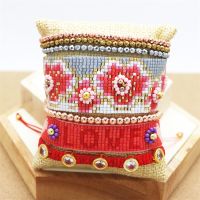 ZHONGVI Adjustable MIYUKI Cuff Bracelet 3D Flower Bracelets Letter Jewelry Women Handmade Loom Beads Bohemian Fashion Summer