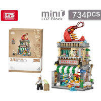 Loz 1292 Chinese/Hong Kong Seafood  Stall Mini Street Mini Block Building Set 734 Pieces