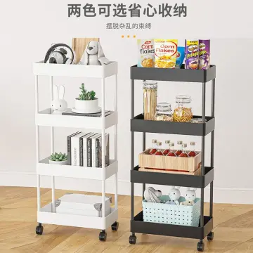 Portable Movable Space-Saving Snack Trolley Floor Shelf Multi-Layer Storage  Rack Organizer with Wheels Kitchen Accessories