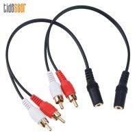 28cm 3.5mm Stereo Female Jack To 2 Male RCA Plug Audio Y Splitter Conversion Cable Adapter for DVD TV VCR to Headphone 100pcs Headphones Accessories