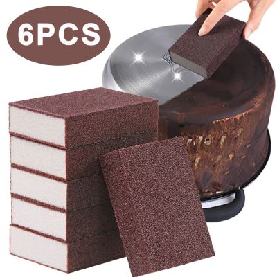 【hot】♞♦  6/1Pcs Sponge Eraser Carborundum Removing Rust Cleaning Pot Dish Removal Cleaner Accessories