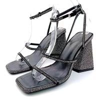 ZA new sier rhie thick-heeled womens shoes h th straps high-heeled open-toed back strap sqre toe sls for women