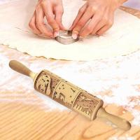 Jesus Rolling Pins  Roller Carved 3D 9 Patterns Christian Embossed Dual Cookies Cutter  for Pie Pastry Adults Biscuit Fondant Bread  Cake Cookie Acces