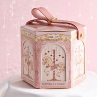 Bowknot Candy Box Cartoon Print Carousel Dispense Candy Paper Jam Lovely Gift Bag Girls Boys Wedding Birthday Gifts Packing Box Gift Wrapping  Bags